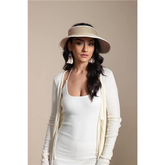 New Sun‎ Visor Hats for Wome  Summer Ponytail Foldable Straw Beach Hat UPF 50+ - Picture 5 of 7